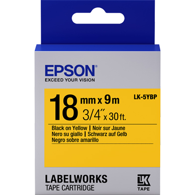 Epson C53S655003 LK-5YBP Pastel Label Cartridge (Black/Yellow) (18mm x 9m)