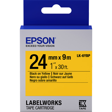 Epson LK-6YBP Pastel Label Cartridge (Black/Yellow) (24mm x 9m)