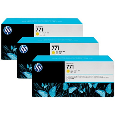 HP CR253A No. 771 Yellow Ink Cartridge 775ml (3-Pack) for DesignJet Printers