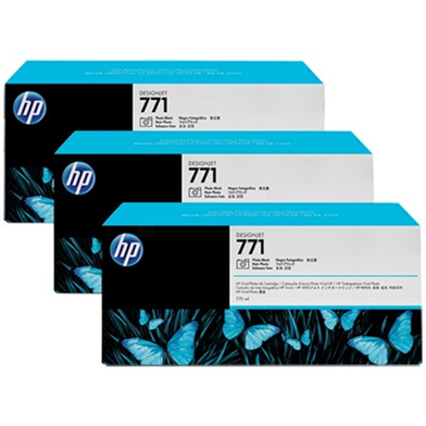 HP CR256A No. 771 Photo Black Ink Cartridge 775ml (3-Pack) for DesignJet Printers