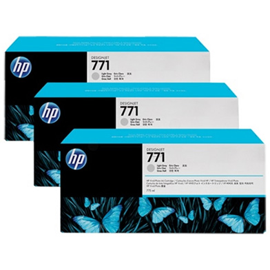 HP CR257A No. 771 Light Grey Ink Cartridge 775ml (3-Pack) for DesignJet Printers