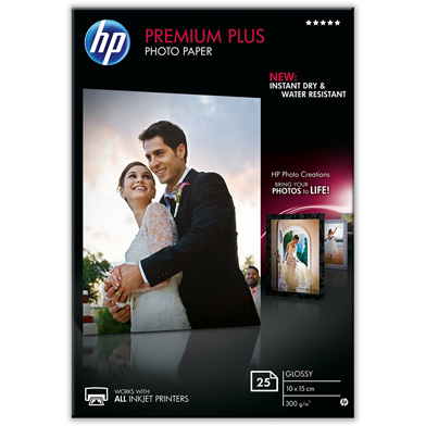 HP Premium Plus Glossy Photo Inkjet Paper - 25 pack