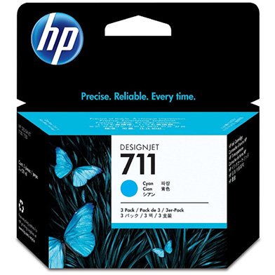 HP CZ134A 711 Cyan Ink Cartridge (29ml) 3 Pack