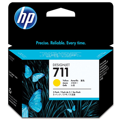 HP CZ136A 711 Yellow Ink Cartridge (29ml) 3 Pack