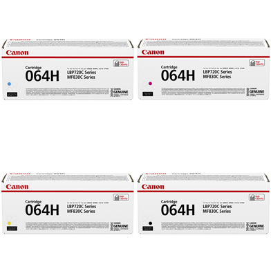 Canon CAN064HVAL 064H High Capacity Toner Value Pack CMY (10.4K Pages) K (13.4K Pages)
