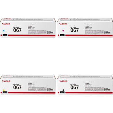 Canon 067 Toner Cartridge Value Pack CMY (1,250 Pages) K (1,350 Pages)