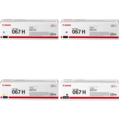 Canon  067H High Capacity Toner Cartridge Value Pack CMY (2,350 Pages) K (3,130 Pages)