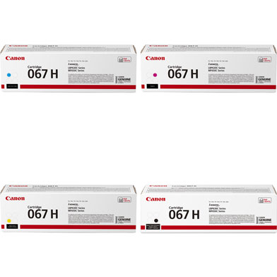 Canon 067H High Capacity Toner Cartridge Value Pack CMY (2,350 Pages) K (3,130 Pages)