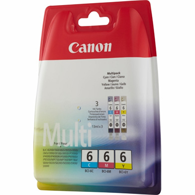 Canon 4706A022 BCI-6 CMY Ink Cartridge Multipack