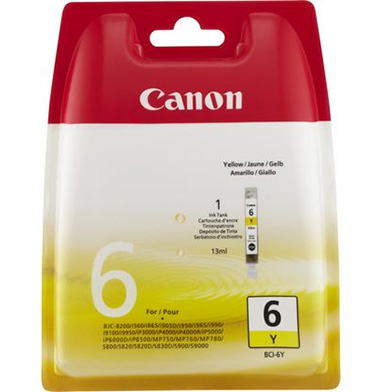 Canon 4708A002 BCI-6Y Yellow Ink Cartridge (360 Pages)