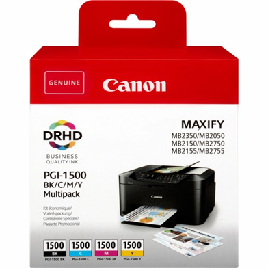 Canon 9218B005 PGI-1500 CMYK Ink Cartridge Multipack CMY (300 Pages) K (400 Pages)