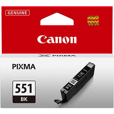 Canon 6508B001 CLI-551BK Black Ink Cartridge (495 Pages)
