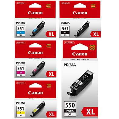 Canon  CLI-551XL + PGI-550XL High Capacity Ink Cartridge Value Pack