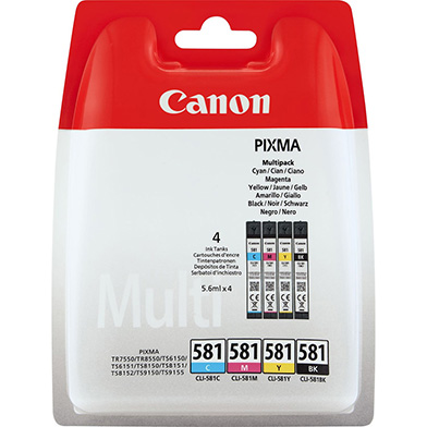 Canon 2103C004 CLI-581 CMYK Ink Cartridge Multi Pack