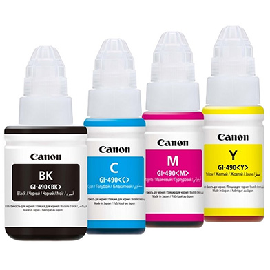 Canon GI-490 Ink Bottle Multipack CMY (7K Pages) K (6K Pages)