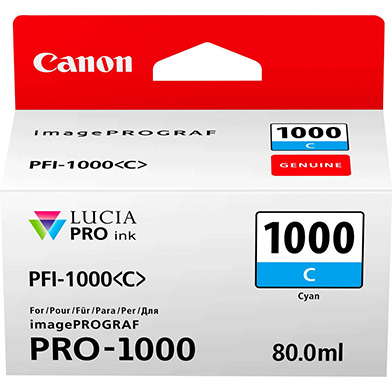 Canon 0547C001 PFI-1000C Cyan Ink Cartridge (675 Photos)