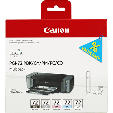 Canon 6403B007 PGI-72 5 Ink Cartridge Multipack (PBK + GY + PM + PC + CO)