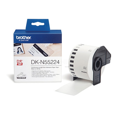 Brother DKN55224 DK-N55224 54mm Continuous Non-Adhesive Paper Roll (BLACK ON WHITE)