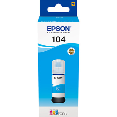 Epson C13T00P240 104 Cyan Ink Bottle (7,500 Pages)