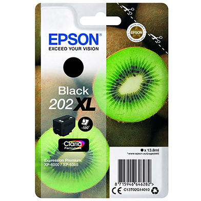 Epson C13T02G14010 202XL Claria Premium Black Ink Cartridge (550 Pages)