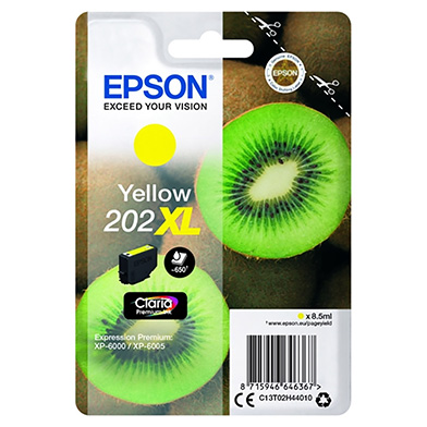 Epson C13T02H44010 202XL Claria Premium Yellow Ink Cartridge (650 Pages)