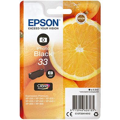 Epson C13T33414012 33 Photo Black Ink Cartridge (200 Pages)