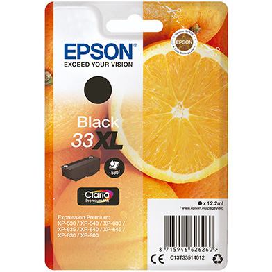 Epson C13T33514012 33XL Black Ink Cartridge (530 Pages)