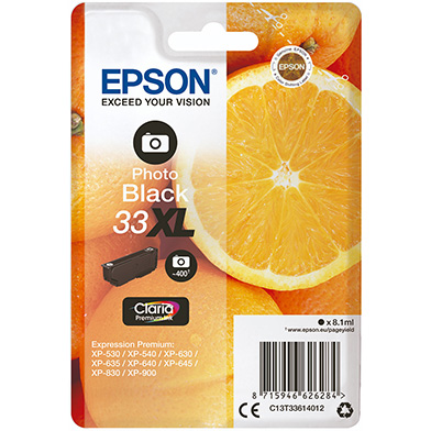 Epson C13T33614012 Photo Black No.33XL Ink Cartridge (400 Pages)