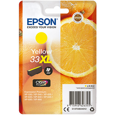 Epson C13T33644012 33XL Yellow Ink Cartridge (650 Pages)