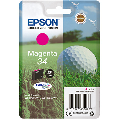 Epson C13T34634010 34 Magenta DURABrite Ultra Ink Cartridge (300 Pages)