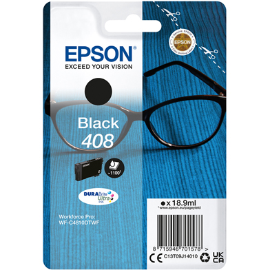 Epson C13T09J14010 408 DURABrite Ultra Black Ink Cartridge (1,100 Pages)