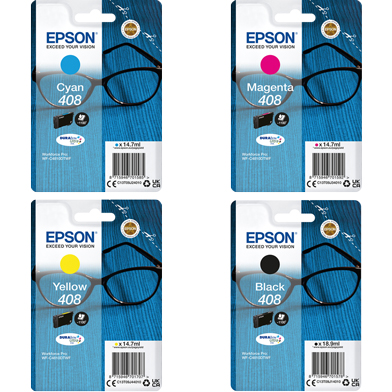Epson  408 DURABrite Ultra Ink Cartridge Value Pack CMYK (1,100 Pages)