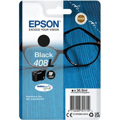 Epson C13T09K14010 408L DURABrite Ultra Black XL Ink Cartridge (2,200 Pages)