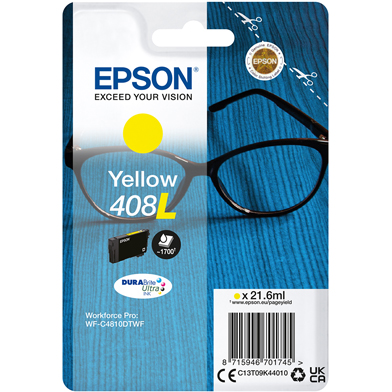 Epson C13T09K44010 408L DURABrite Ultra Yellow XL Ink Cartridge (1,700 Pages)