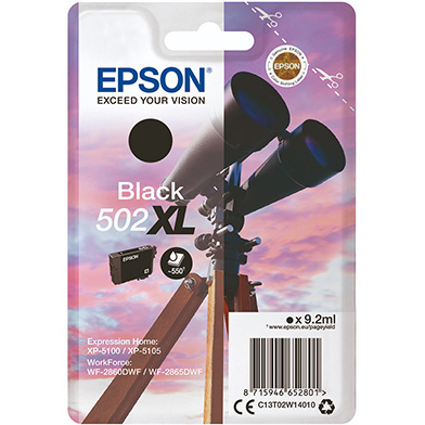 Epson C13T02W14010 502XL Black Ink Cartridge (550 Pages)