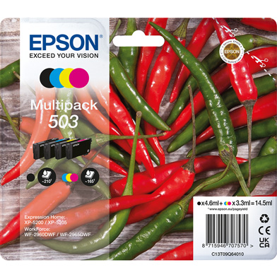 Epson 503 Ink Cartridge Value Pack CMY (165 Pages) K (210 Pages)