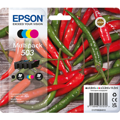 Epson 503 Ink Cartridge Value Pack CMY (165 Pages) K (210 Pages)