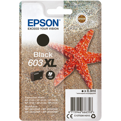 Epson C13T03A14010 603XL Black Ink Cartridge (500 Pages)