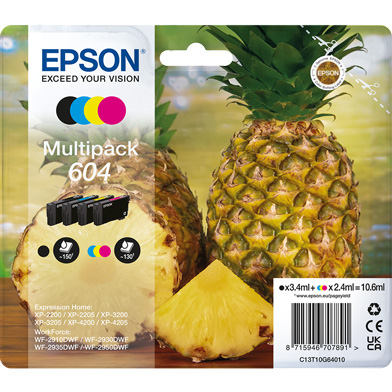 Epson 604 Ink Cartridge Value Pack CMY (130 Pages) K (150 Pages)