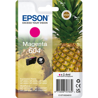 Epson C13T10G34010 604 Magenta Ink Cartridge (130 Pages)