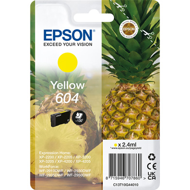 Epson C13T10G44010 604 Yellow Ink Cartridge (130 Pages)