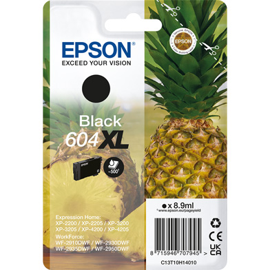 Epson C13T10H14010 604XL High Capacity Black Ink Cartridge (500 Pages)