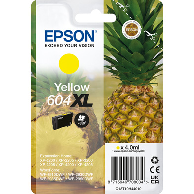 Epson C13T10H44010 604XL High Capacity Yellow Ink Cartridge (350 Pages)