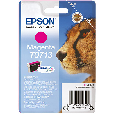 Epson C13T07134012 T0713 Magenta Ink Cartridge (5.5ml)