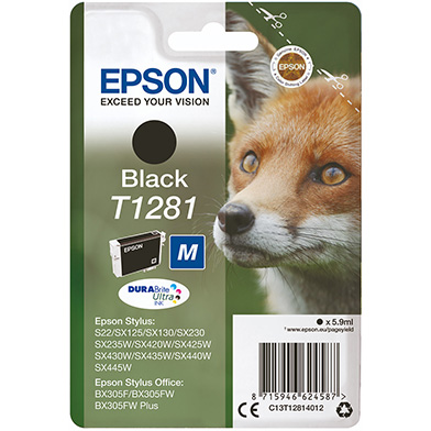 Epson C13T12814012 T1281 Black Ink Cartridge (5.9ml)