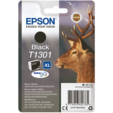 Epson C13T13014012 T1301 Black Ink Cartridge (1,000 Pages)