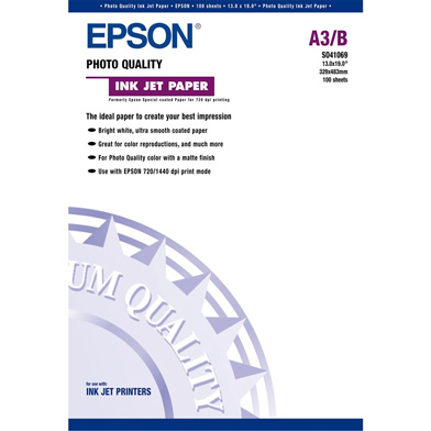Epson C13S041069 Photo Quality Inkjet Paper - 102gsm (A3+ / 100 Sheets)