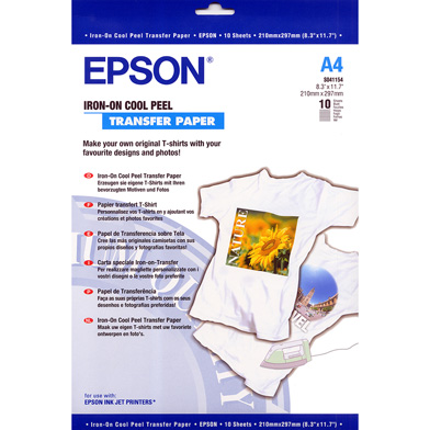 Epson C13S041154 Iron-on Transfer Paper - 124gsm (A4 / 10 Sheets)