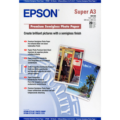 Epson C13S041328 Premium Semigloss Photo Paper - 250gsm (A3+ / 20 sheets)