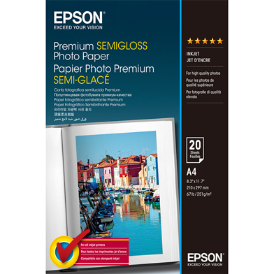 Epson C13S041332 Premium Semi-Gloss Photo Paper - 251gsm (A4 / 20 Sheets)